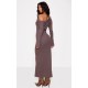 Chocolate Heavy Brushed Asymmetric Maxi Dress Chocolate Heavy Brushed Asymmetric Maxi Dress