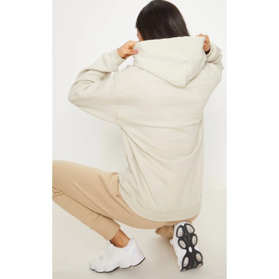 PRETTYLITTLETHING Sand Oversized Sweat Basic Hoodie PRETTYLITTLETHING Sand Oversized Sweat Basic Hoodie