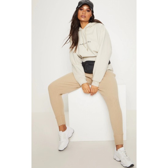 PRETTYLITTLETHING Sand Oversized Sweat Basic Hoodie PRETTYLITTLETHING Sand Oversized Sweat Basic Hoodie