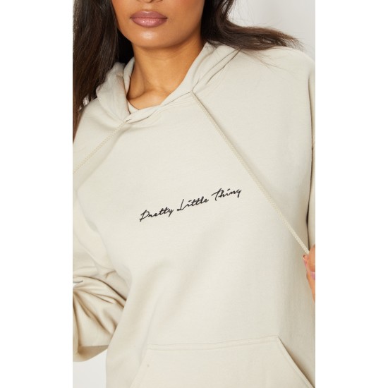 PRETTYLITTLETHING Sand Oversized Sweat Basic Hoodie PRETTYLITTLETHING Sand Oversized Sweat Basic Hoodie