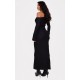 Black Heavy Brushed Asymmetric Ruched Maxi Dress Black Heavy Brushed Asymmetric Ruched Maxi Dress