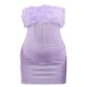 Lilac Glitter Corset Feather Bandeau Bodycon Dress Lilac Glitter Corset Feather Bandeau Bodycon Dress