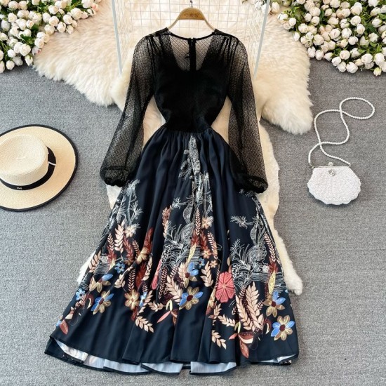 Big skirt gauze dress elegant temperament long dress – PRYCUS MITCHELL INC Big skirt gauze dress elegant temperament long dress – PRYCUS MITCHELL INC
