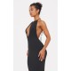 Black Fine Knit Halterneck Maxi Dress Black Fine Knit Halterneck Maxi Dress