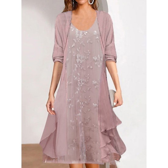 Two Piece Dress Set Chiffon Dress Print Dress Formal Outdoor Fashion Mature Print Midi Dress Crew Neck Half Sleeve Floral Loose Fit Pink Blue Green Summer Spring S M L XL XXL – PRYCUS MITCHELL INC Two Piece Dress Set Chiffon Dress Print Dress Formal Outdoor Fashion Mature Print Midi Dress Crew Neck Half Sleeve Floral Loose Fit Pink Blue Green Summer Spring S M L XL XXL – PRYCUS MITCHELL INC