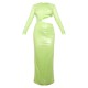 Lime Sequin Cut Out Long Sleeve Maxi Dress Lime Sequin Cut Out Long Sleeve Maxi Dress