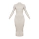 Stone Turtle Neck Knitted Bodycon Maxi Dress Stone Turtle Neck Knitted Bodycon Maxi Dress