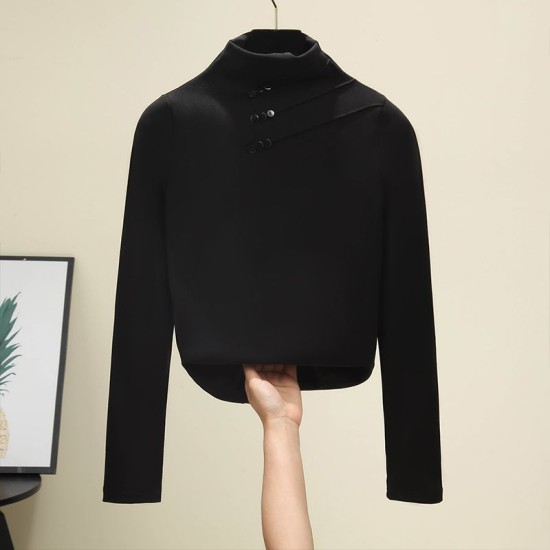 Plus velvet white long sleeve bottoming shirt for women – PRYCUS MITCHELL INC Plus velvet white long sleeve bottoming shirt for women – PRYCUS MITCHELL INC