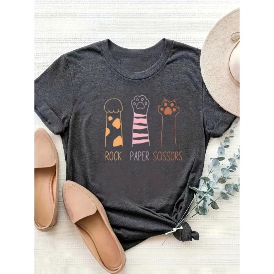 Women’s Cat Paw Print Tee – Comfy, Casual & Stretchy, Perfect for Springu002FSummer – Easy-Care Top – PRYCUS MITCHELL INC Women’s Cat Paw Print Tee – Comfy, Casual & Stretchy, Perfect for Springu002FSummer – Easy-Care Top – PRYCUS MITCHELL INC