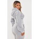 Shape Light Grey Sweat Cropped Shirred Waist Hoodie Shape Light Grey Sweat Cropped Shirred Waist Hoodie