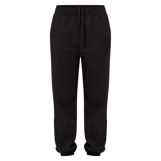 PRETTYLITTLETHING Black Oversized Embroidered Cuffed Sweatpants PRETTYLITTLETHING Black Oversized Embroidered Cuffed Sweatpants