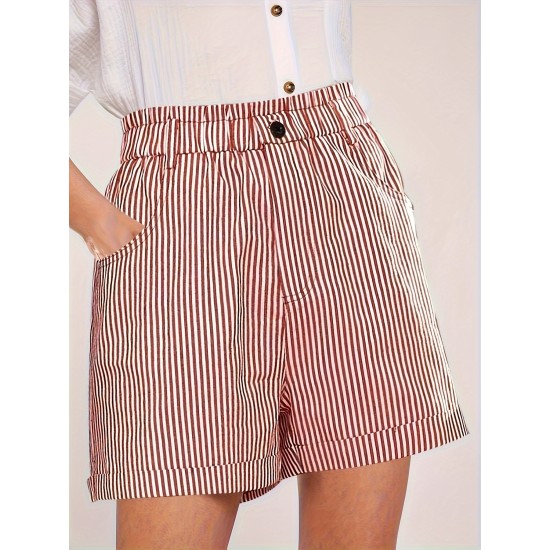 Plus Size Striped Print Pockets Shorts, Casual Buttons Shorts For Spring & Summer, Women’s Plus SizeClothing – PRYCUS MITCHELL INC Plus Size Striped Print Pockets Shorts, Casual Buttons Shorts For Spring & Summer, Women’s Plus SizeClothing – PRYCUS MITCHELL INC
