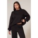 Black Longline Oversized Sweatshirt Black Longline Oversized Sweatshirt
