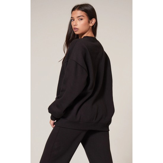 Black Longline Oversized Sweatshirt Black Longline Oversized Sweatshirt