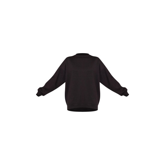 Black Longline Oversized Sweatshirt Black Longline Oversized Sweatshirt