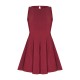 Wine Stretch Woven Racer Pleated Shift Dress Wine Stretch Woven Racer Pleated Shift Dress