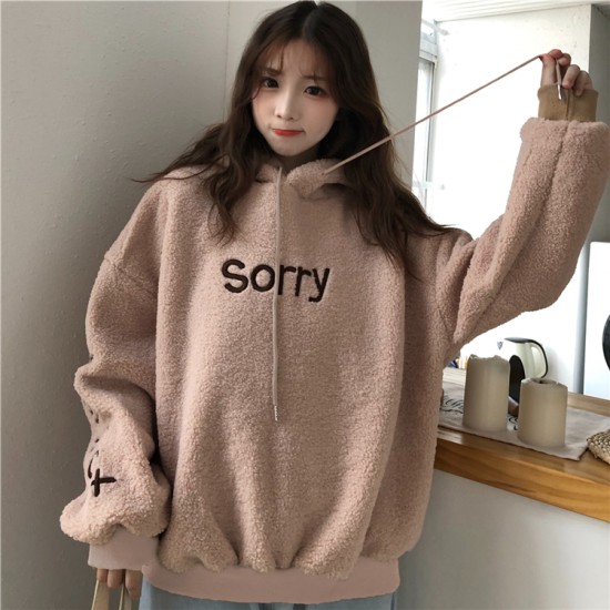 Thick hooded plus velvet letters hoodie for women – PRYCUS MITCHELL INC Thick hooded plus velvet letters hoodie for women – PRYCUS MITCHELL INC