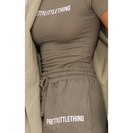 PRETTYLITTLETHING Sage Khaki Prettylittlething High Waist Cuffed Sweatpant PRETTYLITTLETHING Sage Khaki Prettylittlething High Waist Cuffed Sweatpant