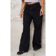 Petite Black Denim Frayed Tie Waist Wide Leg Jeans Petite Black Denim Frayed Tie Waist Wide Leg Jeans