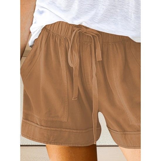 Summer Drawstring Shorts, Solid Casual Shorts, Women’s Clothing – PRYCUS MITCHELL INC Summer Drawstring Shorts, Solid Casual Shorts, Women’s Clothing – PRYCUS MITCHELL INC