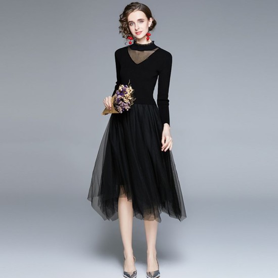 Splice rhinestone sweater long dress for women – PRYCUS MITCHELL INC Splice rhinestone sweater long dress for women – PRYCUS MITCHELL INC
