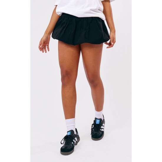 Black Stretch Woven Micro Mini Puffball Skirt Black Stretch Woven Micro Mini Puffball Skirt