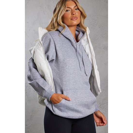 Grey Marl Oversized Sweat Hoodie Grey Marl Oversized Sweat Hoodie