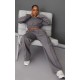 Petite Steel Blue Wide Leg Seam Detailed Sweatpants Petite Steel Blue Wide Leg Seam Detailed Sweatpants
