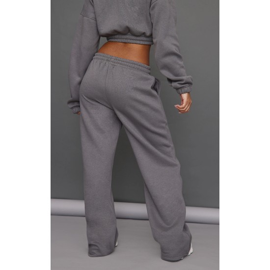 Petite Steel Blue Wide Leg Seam Detailed Sweatpants Petite Steel Blue Wide Leg Seam Detailed Sweatpants