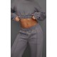 Petite Steel Blue Wide Leg Seam Detailed Sweatpants Petite Steel Blue Wide Leg Seam Detailed Sweatpants