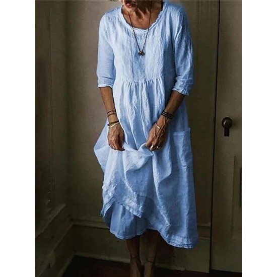 Cotton Linen Dress Casual Dress Maxi long Dress Cotton Basic Casual Outdoor Daily Vacation Crew Neck Pocket Half Sleeve Summer Spring 2023 Loose Fit Black Yellow Blue Plain S M L XL 2XL – PRYCUS MITCHELL INC Cotton Linen Dress Casual Dress Maxi long Dress Cotton Basic Casual Outdoor Daily Vacation Crew Neck Pocket Half Sleeve Summer Spring 2023 Loose Fit Black Yellow Blue Plain S M L XL 2XL – PRYCUS MITCHELL INC