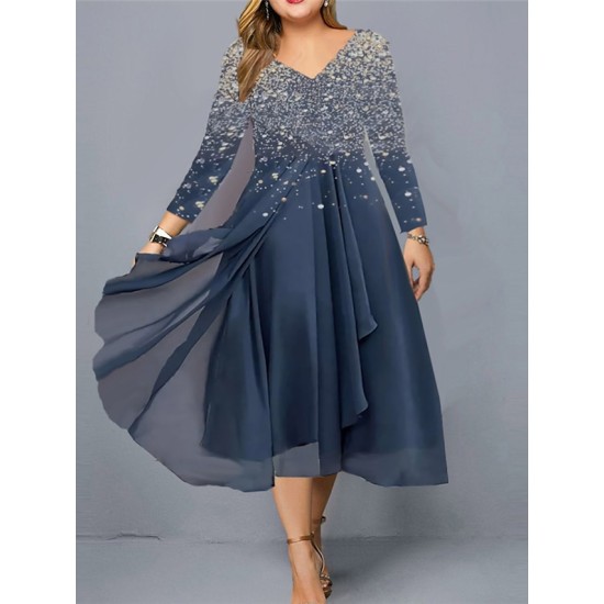 Plus Size Casual Dress Color Gradient V Neck Print Long Sleeve Spring Fall Casual Midi Dress Daily Vacation Dress – PRYCUS MITCHELL INC Plus Size Casual Dress Color Gradient V Neck Print Long Sleeve Spring Fall Casual Midi Dress Daily Vacation Dress – PRYCUS MITCHELL INC