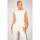 Cream Tailored Side Ruched Asymmetric Hem Longline Top Cream Tailored Side Ruched Asymmetric Hem Longline Top