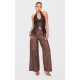 Petite Chocolate Faux Leather Wide Leg Pants Petite Chocolate Faux Leather Wide Leg Pants