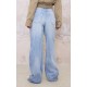 Blue Distressed Detail Straight Leg Jeans Blue Distressed Detail Straight Leg Jeans