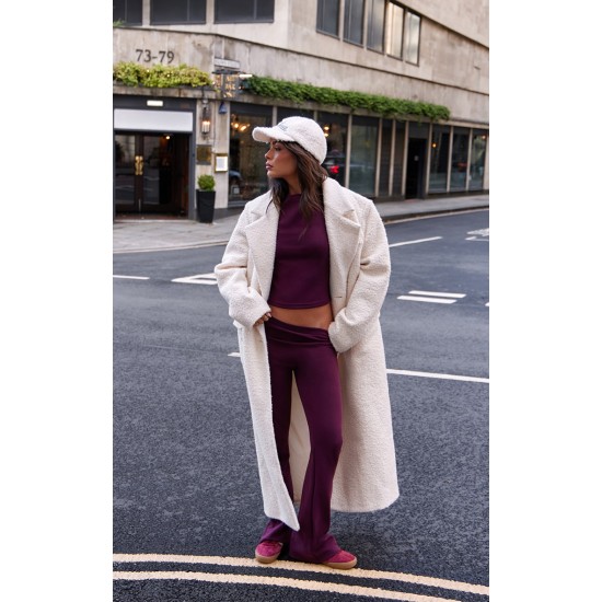 Burgundy Premium Soft Touch Boatneck Longline Top Burgundy Premium Soft Touch Boatneck Longline Top