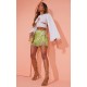 Green Abstract Floral Tassel Hem Wrap Mini Skirt Green Abstract Floral Tassel Hem Wrap Mini Skirt