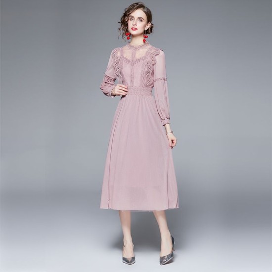 Lace autumn long sleeve court style ladies dress for women – PRYCUS MITCHELL INC Lace autumn long sleeve court style ladies dress for women – PRYCUS MITCHELL INC