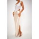 Champagne Stretch Satin Split Side Maxi Skirt Champagne Stretch Satin Split Side Maxi Skirt