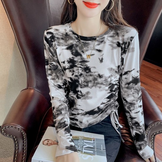 Printing T-shirt tie dye bottoming shirt for women – PRYCUS MITCHELL INC Printing T-shirt tie dye bottoming shirt for women – PRYCUS MITCHELL INC