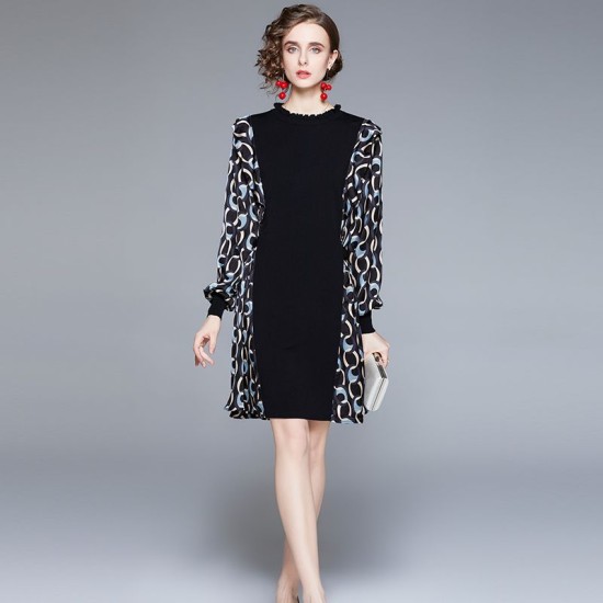 Slim knitted Pseudo-two printing dress for women – PRYCUS MITCHELL INC Slim knitted Pseudo-two printing dress for women – PRYCUS MITCHELL INC