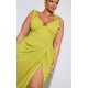Plus Olive Underwire Detail Draped Midi Dress Plus Olive Underwire Detail Draped Midi Dress