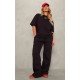 PRETTYLITTLETHING Black Badge Detail Mid Rise Wide Leg Sweatpants PRETTYLITTLETHING Black Badge Detail Mid Rise Wide Leg Sweatpants