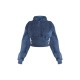 Shape Blue Sweat Cropped Shirred Waist Hoodie Shape Blue Sweat Cropped Shirred Waist Hoodie