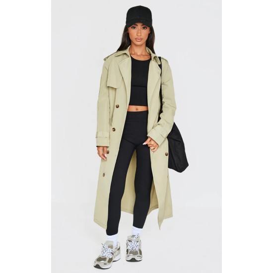 Petite Olive Oversized Trench Coat Petite Olive Oversized Trench Coat