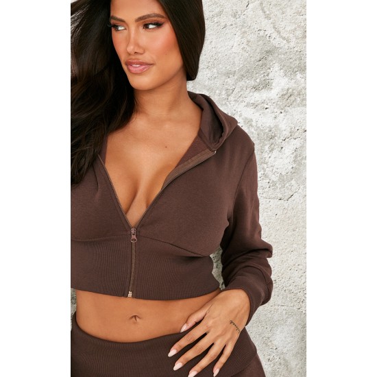 Shape Chocolate Fitted Cropped Hoodie Shape Chocolate Fitted Cropped Hoodie