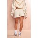 Cream Embroidered Graphic Contrast Runner Shorts Cream Embroidered Graphic Contrast Runner Shorts