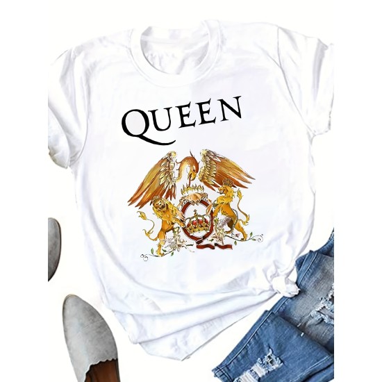Women’s Retro Print T-shirt, Vintage Cool Short Sleeve T-shirt, Women’s Clothing – PRYCUS MITCHELL INC Women’s Retro Print T-shirt, Vintage Cool Short Sleeve T-shirt, Women’s Clothing – PRYCUS MITCHELL INC