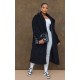 Plus Black Longline Borg Coat Plus Black Longline Borg Coat