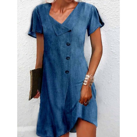Denim Dress Casual Dress Mini Dress Denim Basic Modern Outdoor Daily V Neck Button Short Sleeve Summer Spring 2023 Loose Fit Blue Plain S M L XL 2XL – PRYCUS MITCHELL INC Denim Dress Casual Dress Mini Dress Denim Basic Modern Outdoor Daily V Neck Button Short Sleeve Summer Spring 2023 Loose Fit Blue Plain S M L XL 2XL – PRYCUS MITCHELL INC